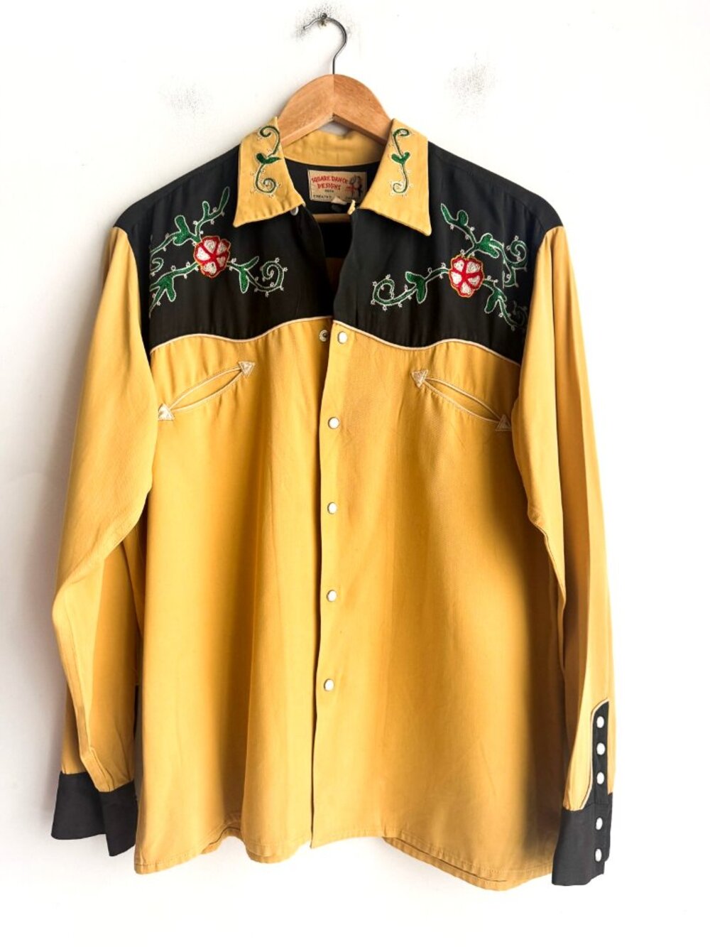 Square Dance Designs 50s Gabardine Western Shirt Floral d L - Picture 6 of 6